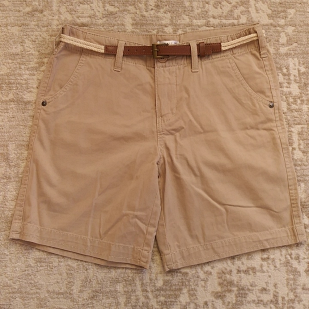 Venus Khaki Belted Shorts 4 Khaki Tan
